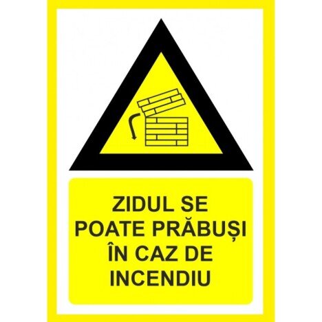 Placuta zidul se poate prabusi in caz de incendiu